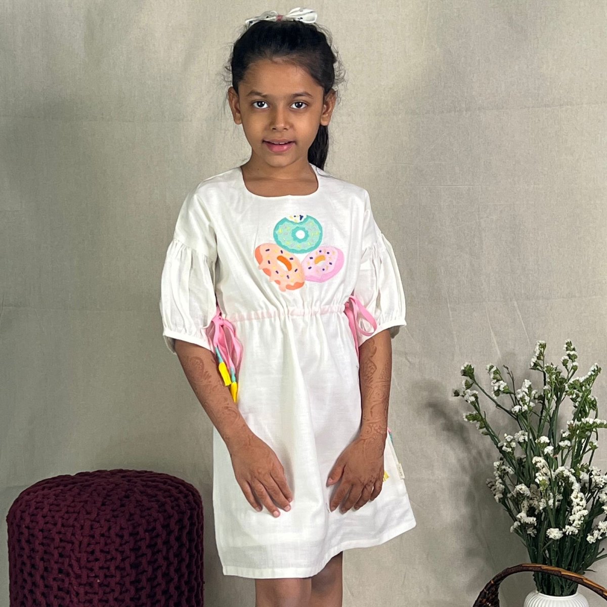 ArthLife Off-White Donuts Embroidered Dress - Distacart