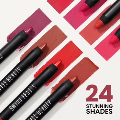 Swiss Beauty Matte Long Lasting Stay Maxx Lip Crayon Lipstick Matte Finish - Bare - Distacart
