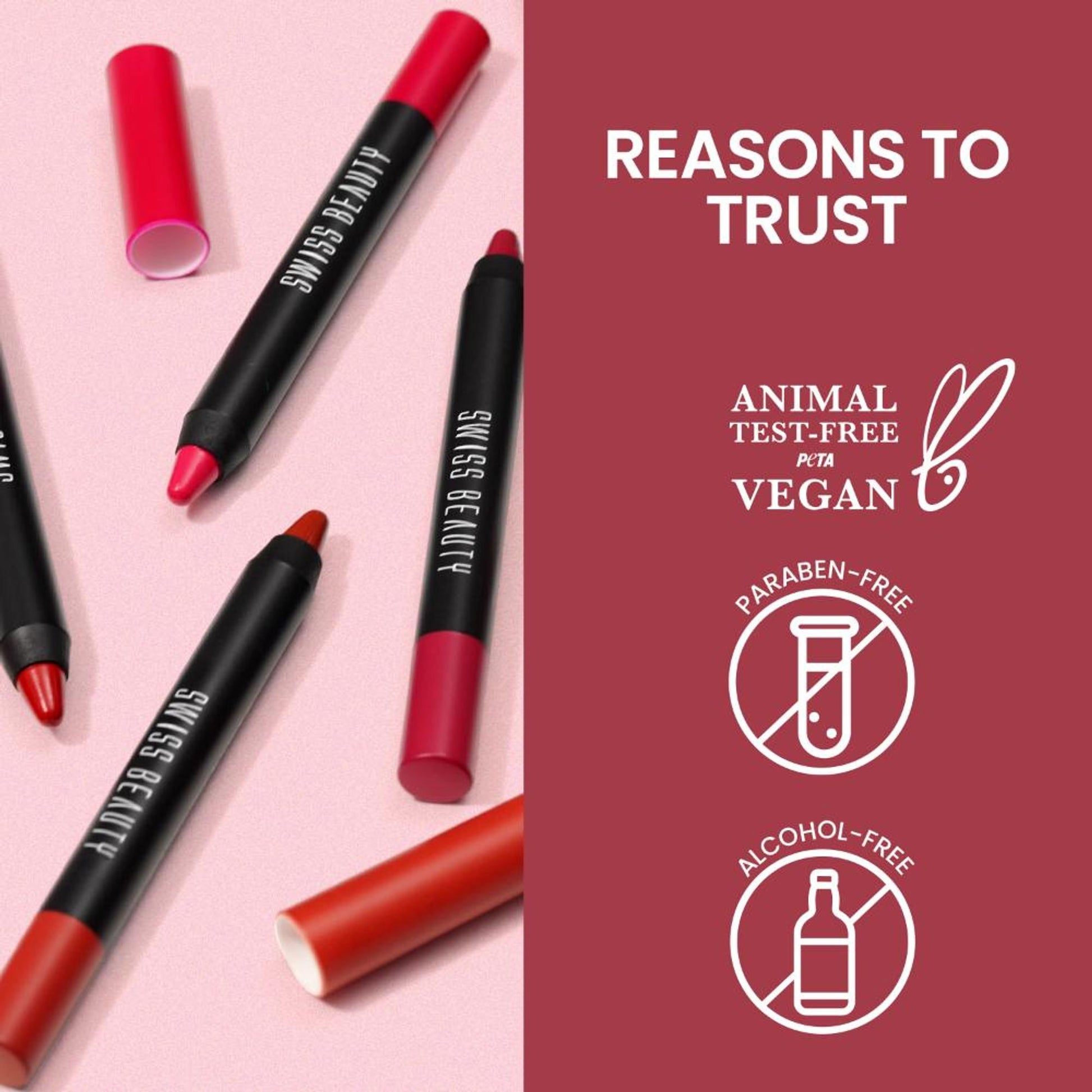 Swiss Beauty Matte Long Lasting Stay Maxx Lip Crayon Lipstick Matte Finish - Bare - Distacart