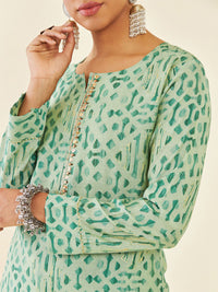 Thumbnail for Soch Printed Sequinned Straight Kurta With Palazzos - Distacart
