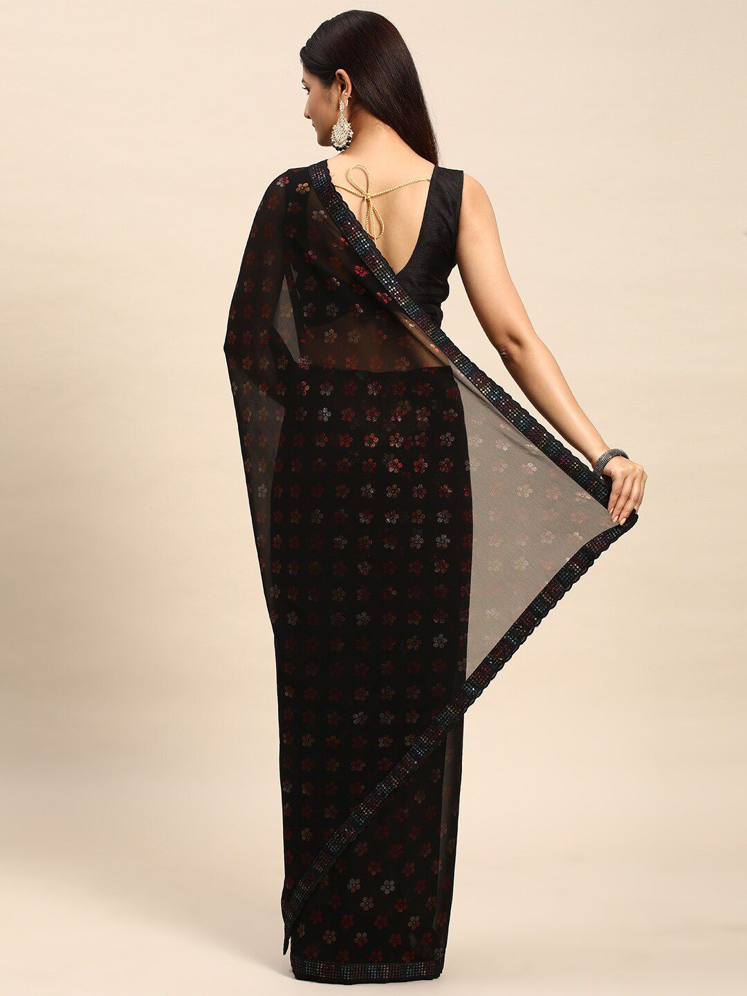 kasee Floral Printed Sequinned Saree - Distacart