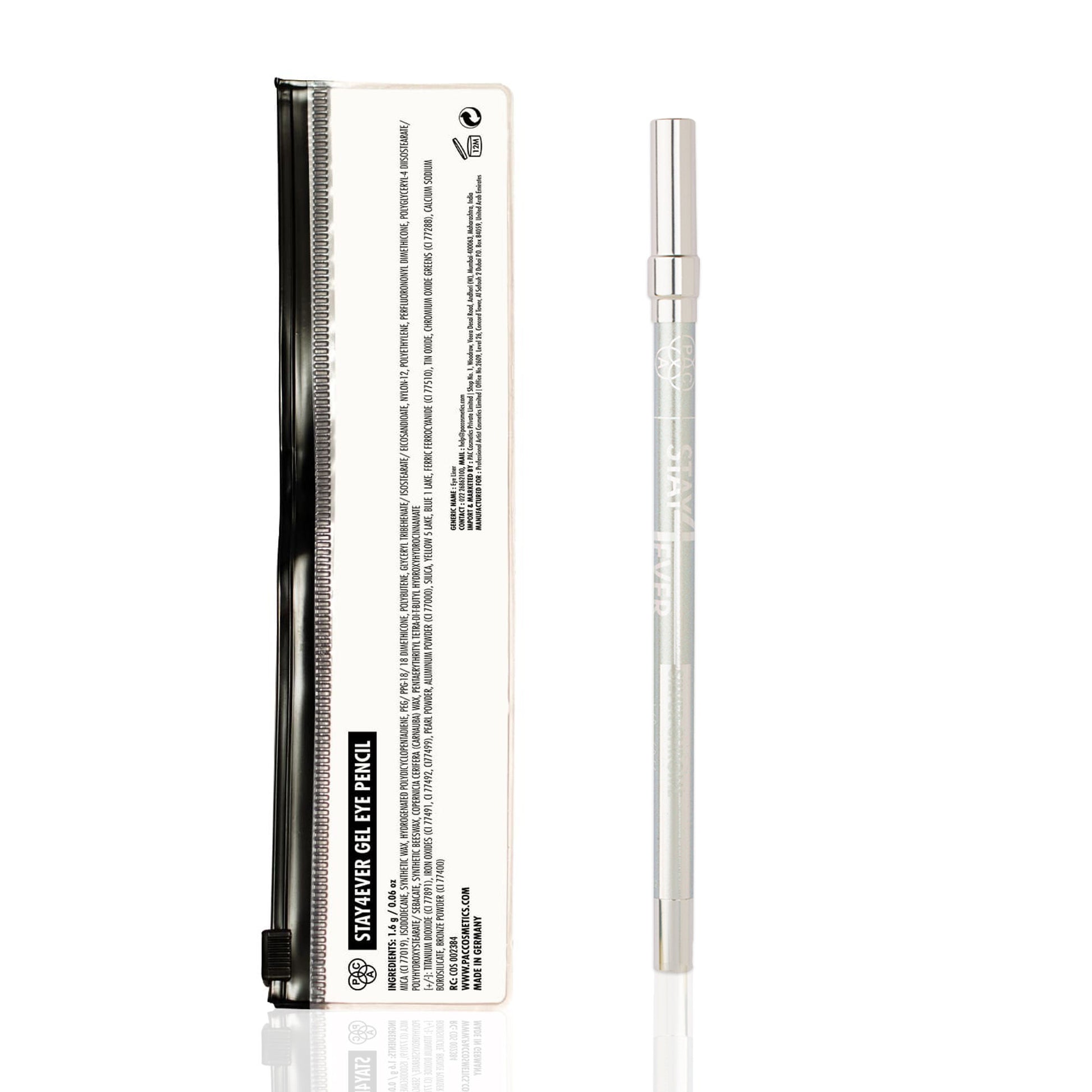 PAC Studio Stay4Ever Gel Eye Pencil - Silver Chrome - Distacart