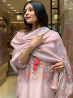 Thumbnail for Kalini Floral Printed Tie-Up Neck Kurta With Trousers & Dupatta - Distacart