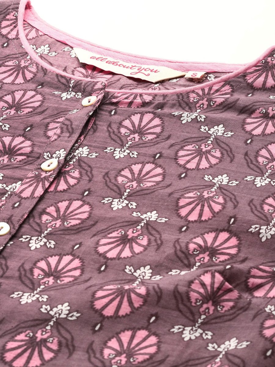 All About You Ethnic Motifs Printed Kurta with Palazzos - Distacart