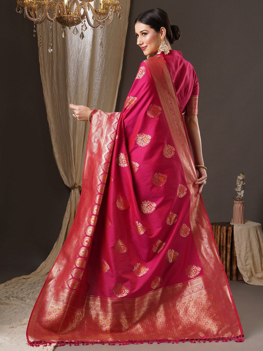 Anouk Floral Woven Design Zari Silk Blend Banarasi Saree - Distacart