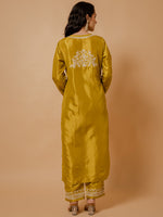 Thumbnail for HOUSE OF KARI Floral Embroidered Silk Chikankari Kurta - Distacart