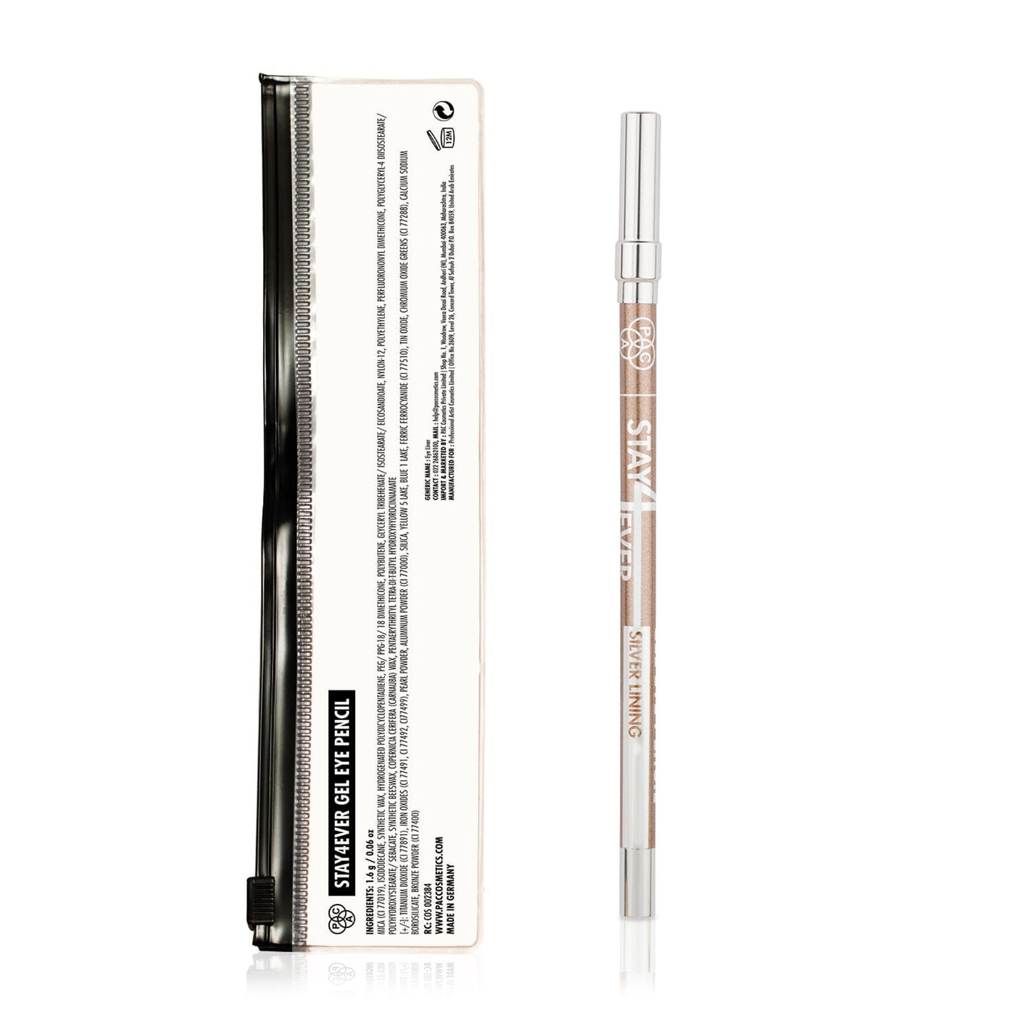 PAC Studio Stay4Ever Gel Eye Pencil - Silver Lining - Distacart