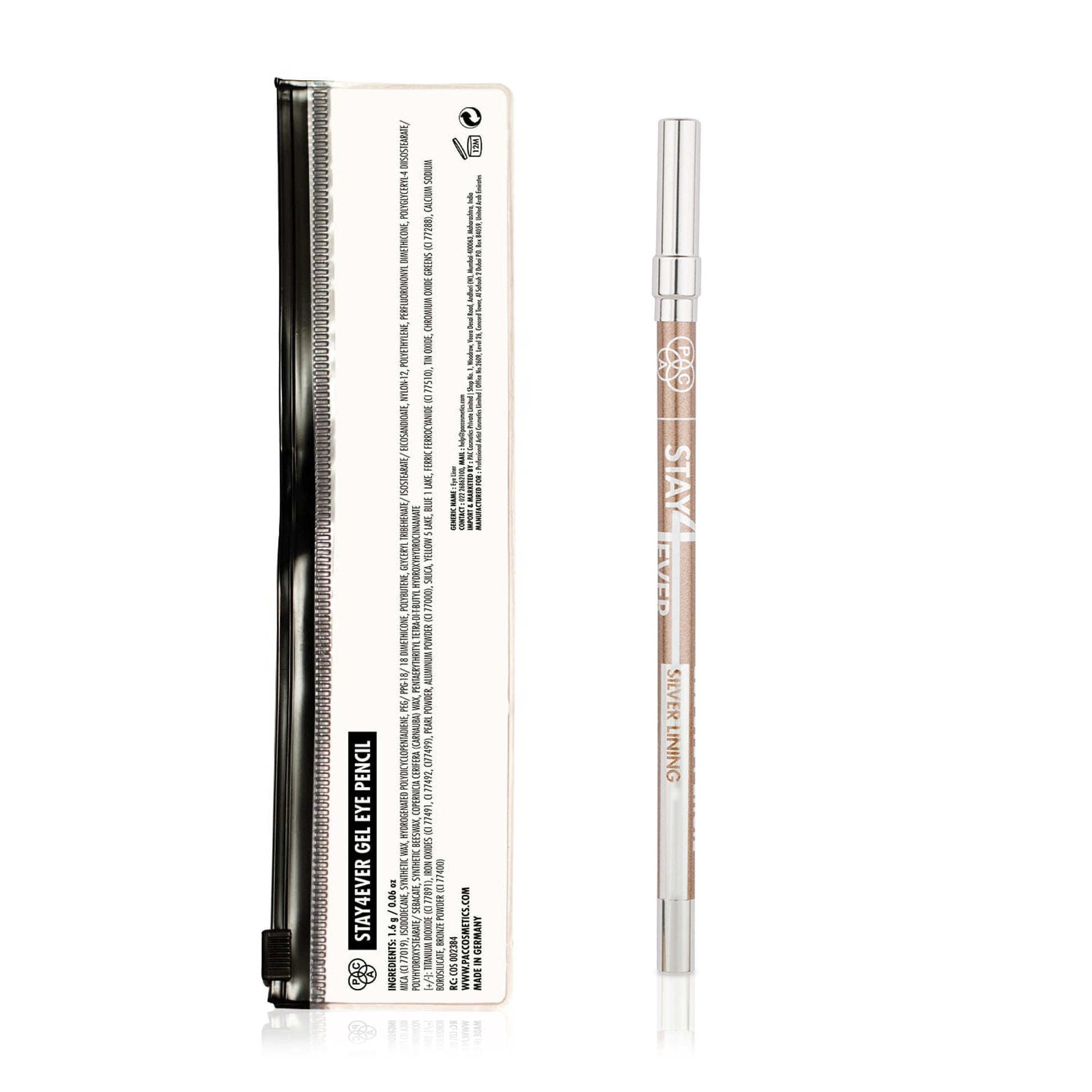 PAC Studio Stay4Ever Gel Eye Pencil - Silver Lining - Distacart