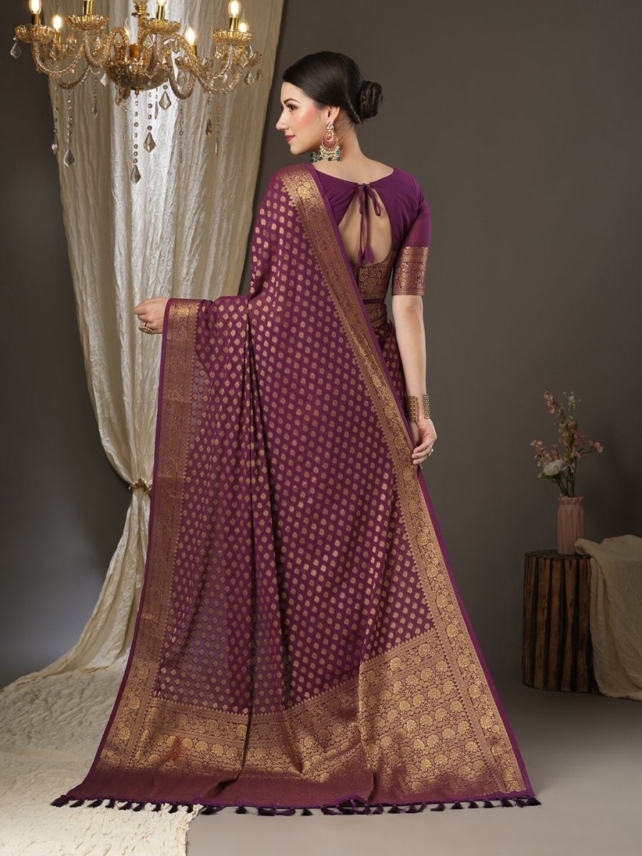 Anouk Woven Design Zari Pure Georgette Kanjeevaram Saree - Distacart