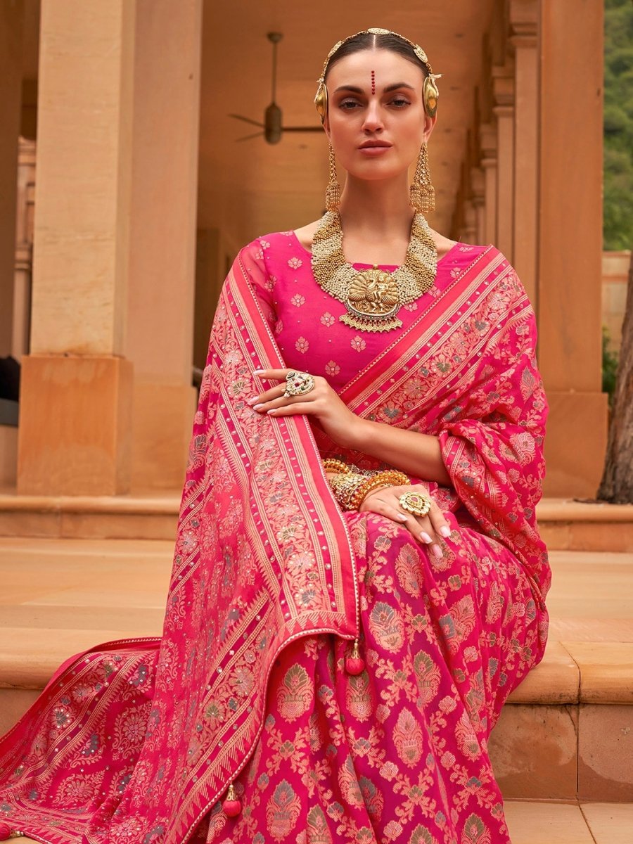 Anouk Ethnic Motifs Woven Design Brasso Banarasi Saree - Distacart