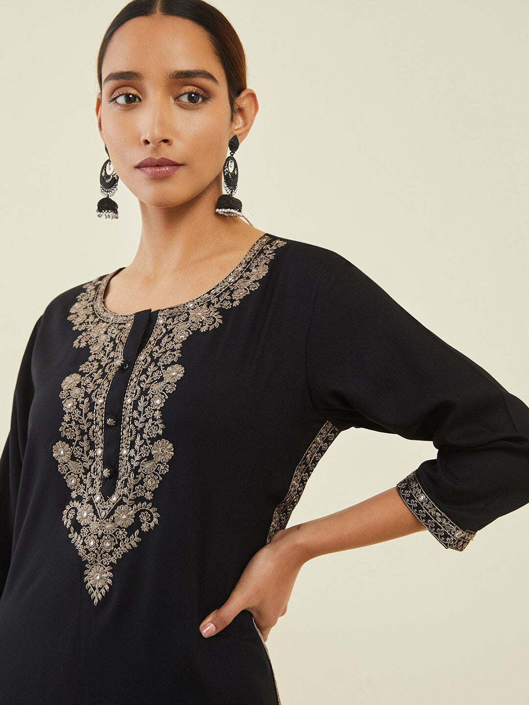 Soch Women Ethnic Motifs Yoke Design Mirror Work Kurta - Distacart