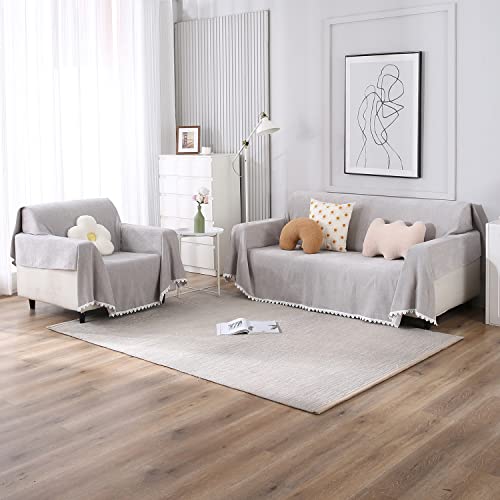 HOKIPO Chenille Sofa Cover Thick and Soft Throw 3 Seater - Dista