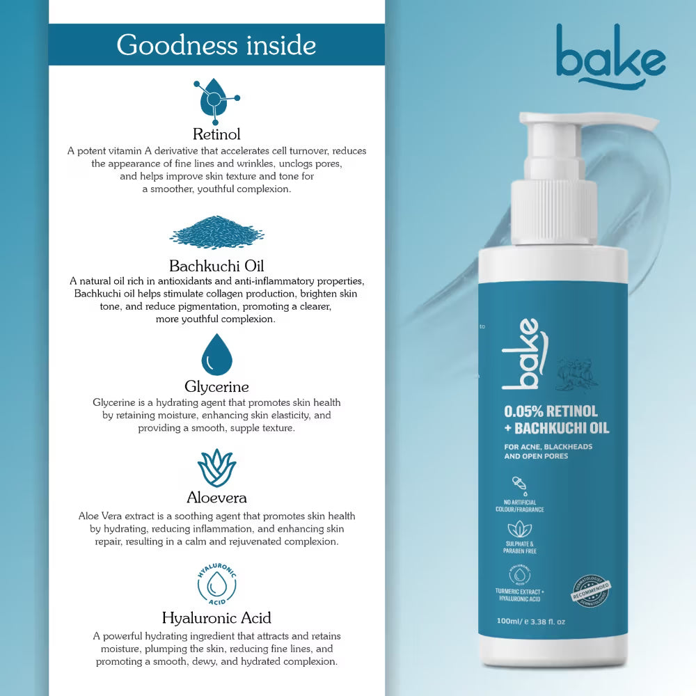 BAKE 0.05% Retinol Face Wash - Distacart