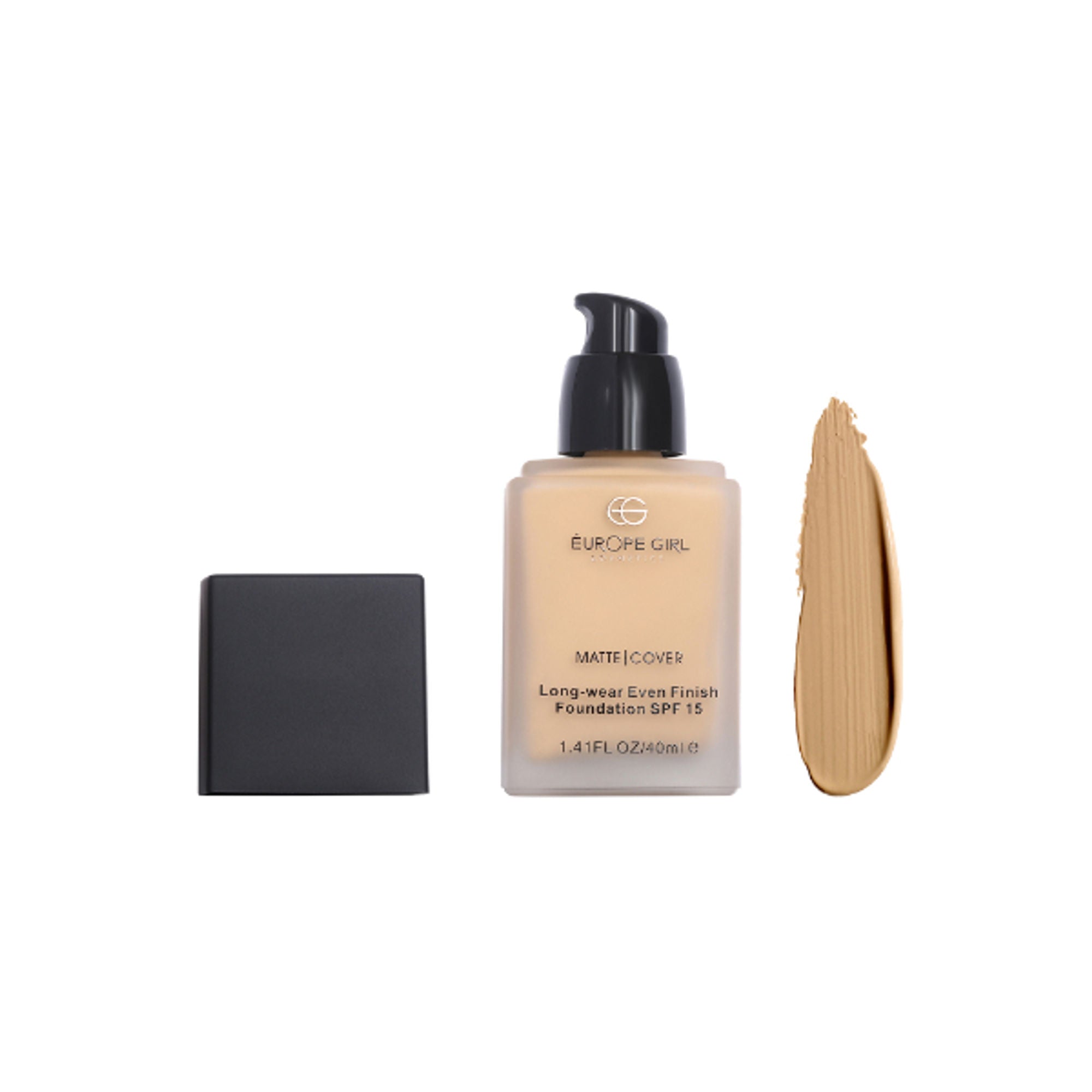 Europe Girl Matte Cover Foundation SPF 15 - 140 Medium Yellow Undertone - Distacart