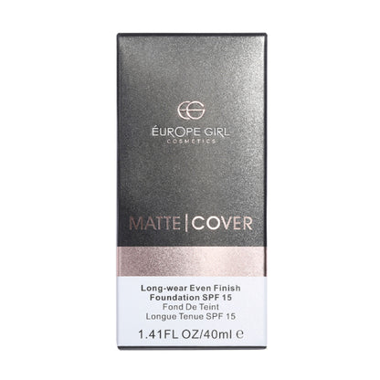 Europe Girl Matte Cover Foundation SPF 15 - 160 Medium Warm Undertone - Distacart