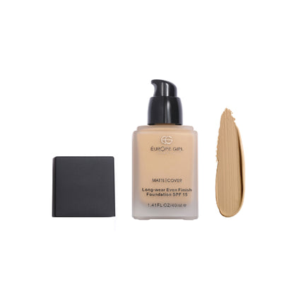 Europe Girl Matte Cover Foundation SPF 15 - 160 Medium Warm Undertone - Distacart