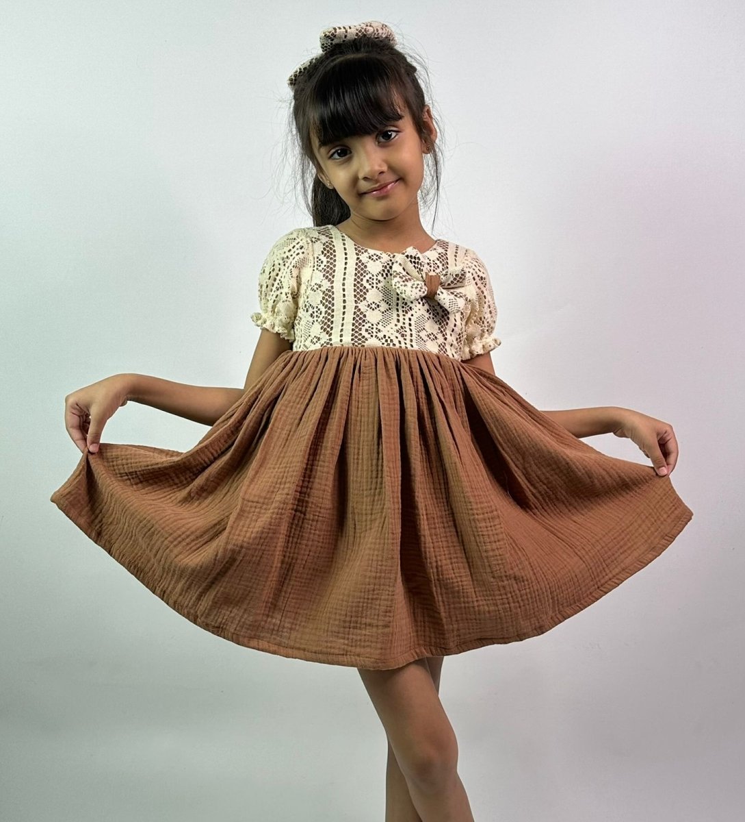 ArthLife Vintage Brown Fit And Flare Dress - Distacart