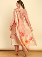 Thumbnail for Soch Floral Printed Regular Beads and Stones Kurta with Trouser & Dupatta - Distacart