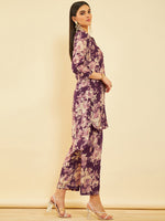 Thumbnail for Soch Floral Printed High-Low Regular Kurta with Trousers - Distacart
