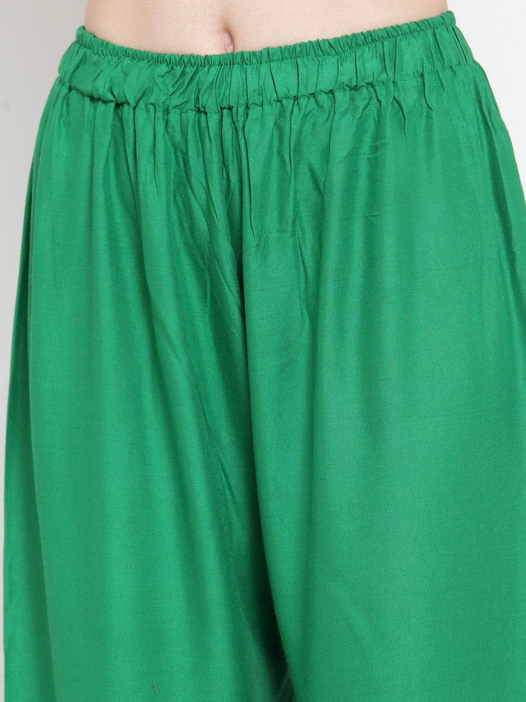 TAG 7 Women Green Solid Wide Leg Palazzos