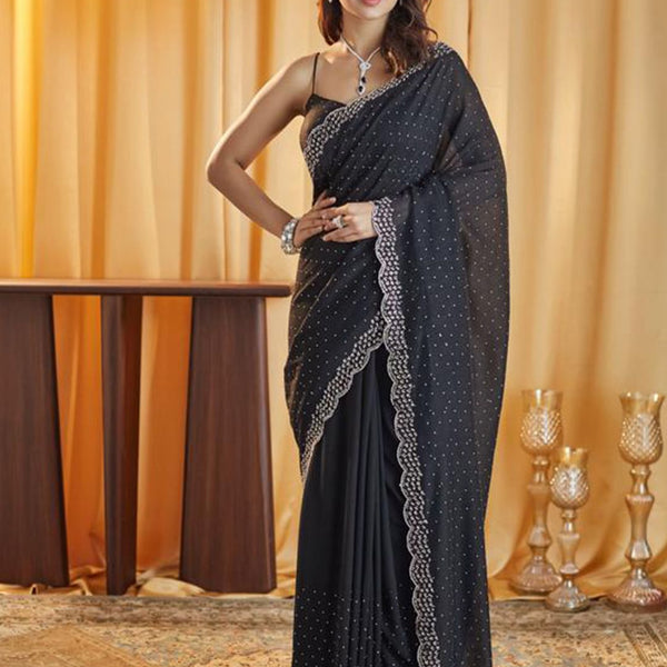 kasee Beads and Stones Silk Blend Saree - Distacart