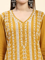 Thumbnail for HOUSE OF KARI Ethnic Motifs Embroidered Chikankari Cotton Kurta - Distacart