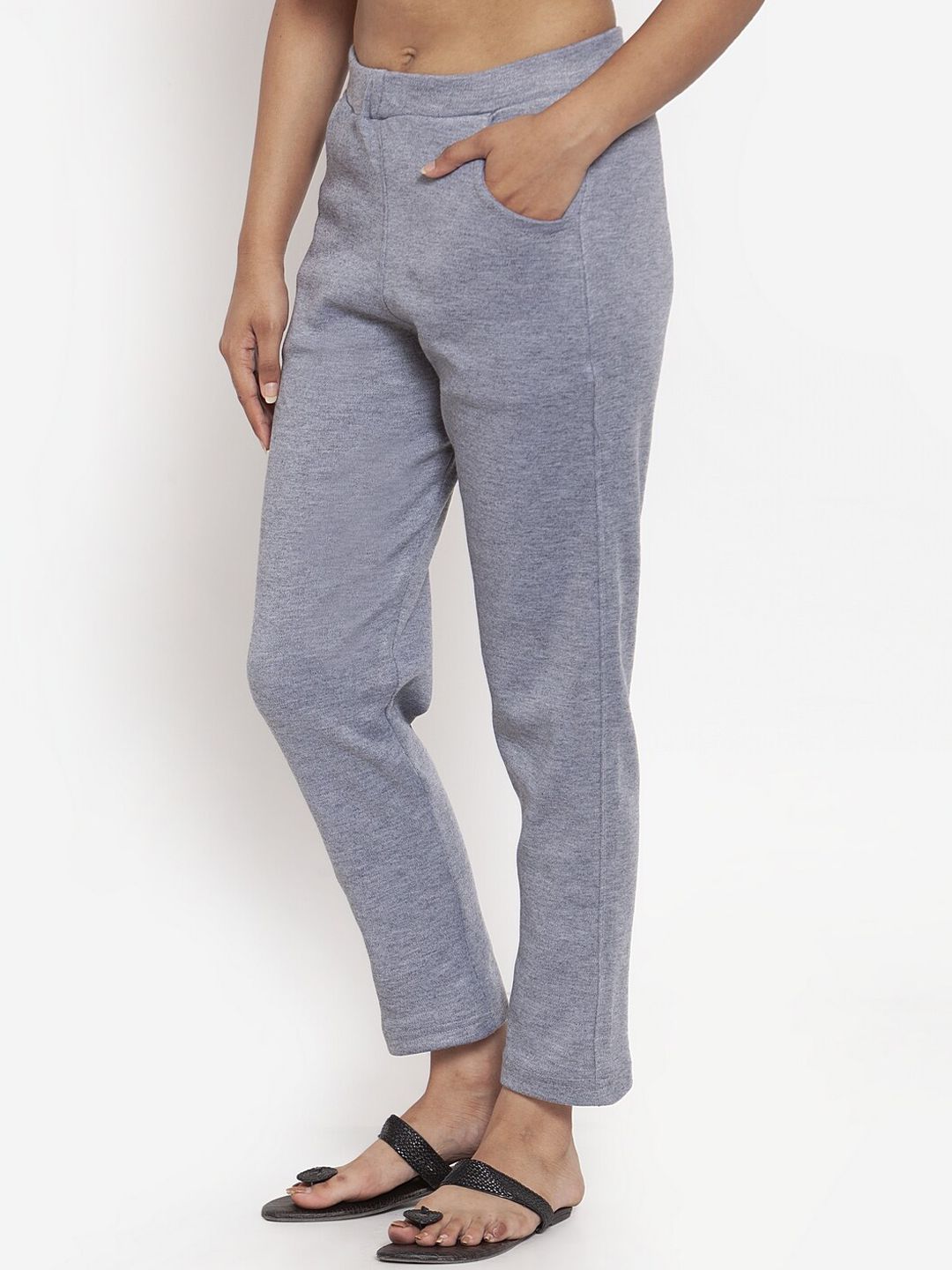 TAG 7 Women Grey Woolen Ankle-Length Leggings Pants - Distacart