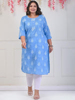 Thumbnail for Swasti Ethnic Motifs Block Printed Pure Cotton Kurta