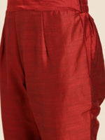 Thumbnail for All About You Women Maroon & Golden Embroidered Regular Kurta with Trousers & Dupatta - Distacart