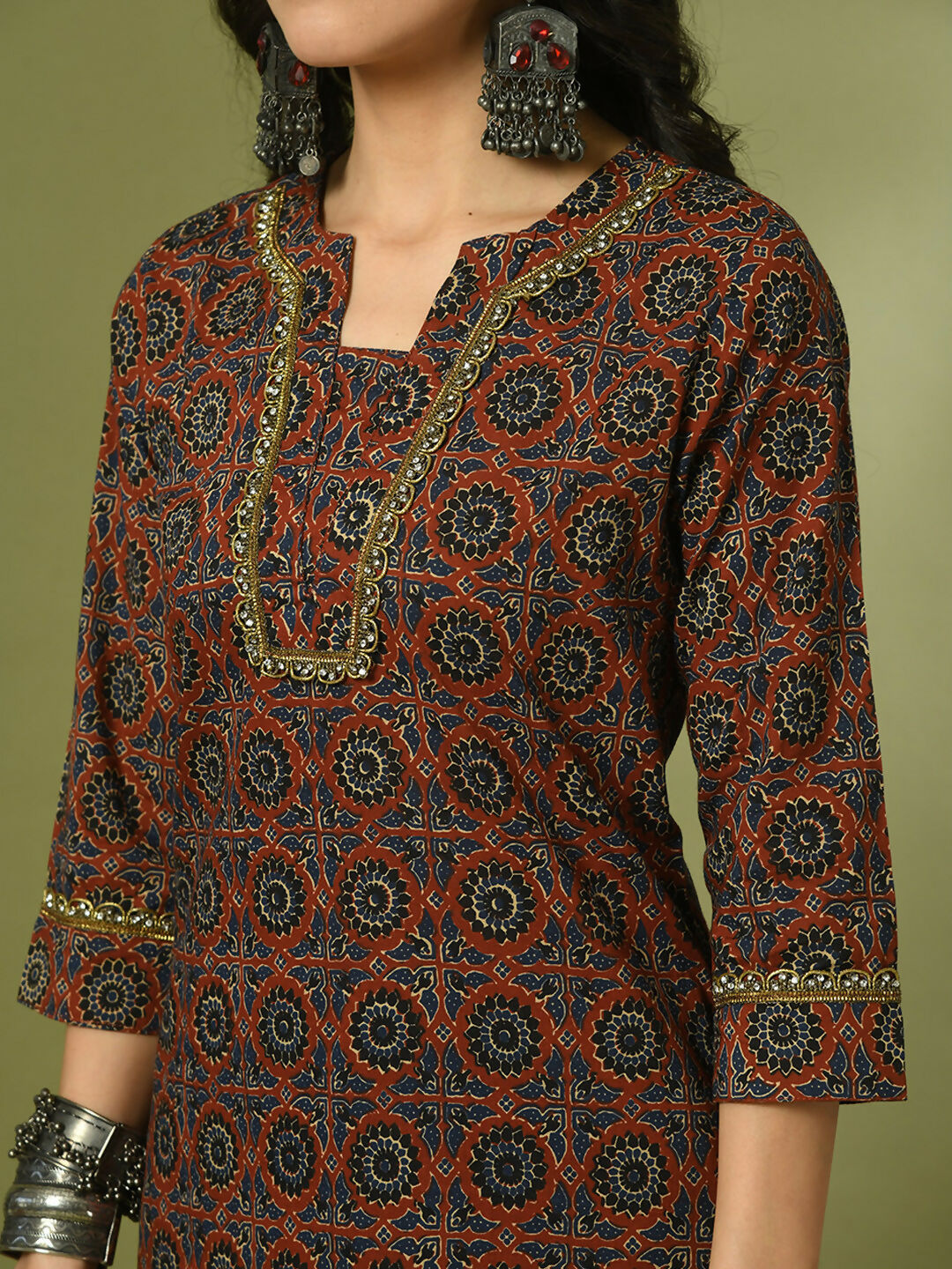 Myshka Women's Multi Printed Cotton Straight Party Kurta Set - Distacart