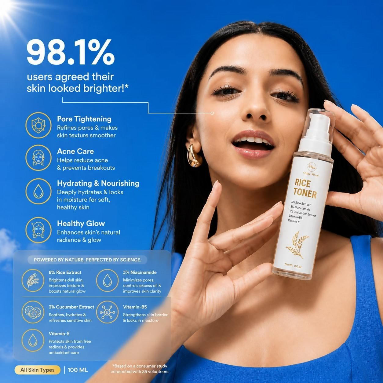 Milky Moon Rice Water Toner With Niacinamide & Cucumber - Dista