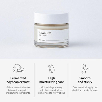 Mixsoon Bean Cream, Deep Hydration, Brightens Dull Skin & Nourishes with Fermented Beans - Distacart