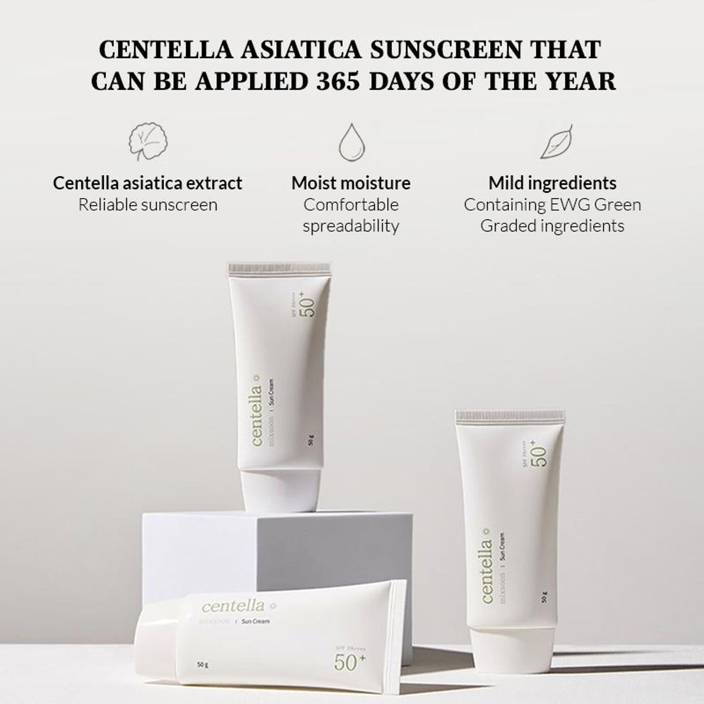 Mixsoon Centella Sun Cream, Calms Redness, Protects & Soothes Sensitive Skin - Distacart