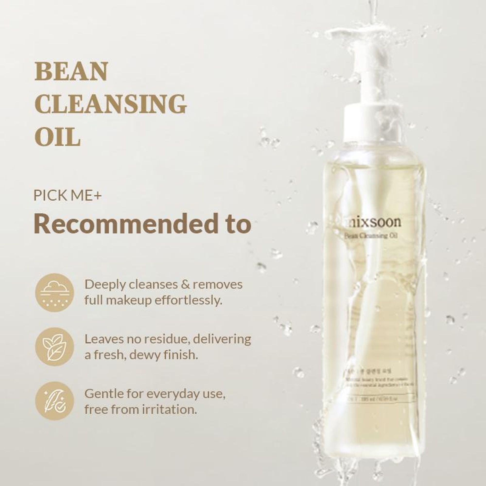 Mixsoon Korean Bean Cleansing Oil, Removes Makeup, Nourishes & Hydrates Skin - Distacart