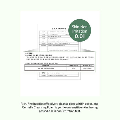 Mixsoon Centella Cleansing Foam, Gentle Face Wash for Redness & Acne-Prone Sensitive Skin - Distacart