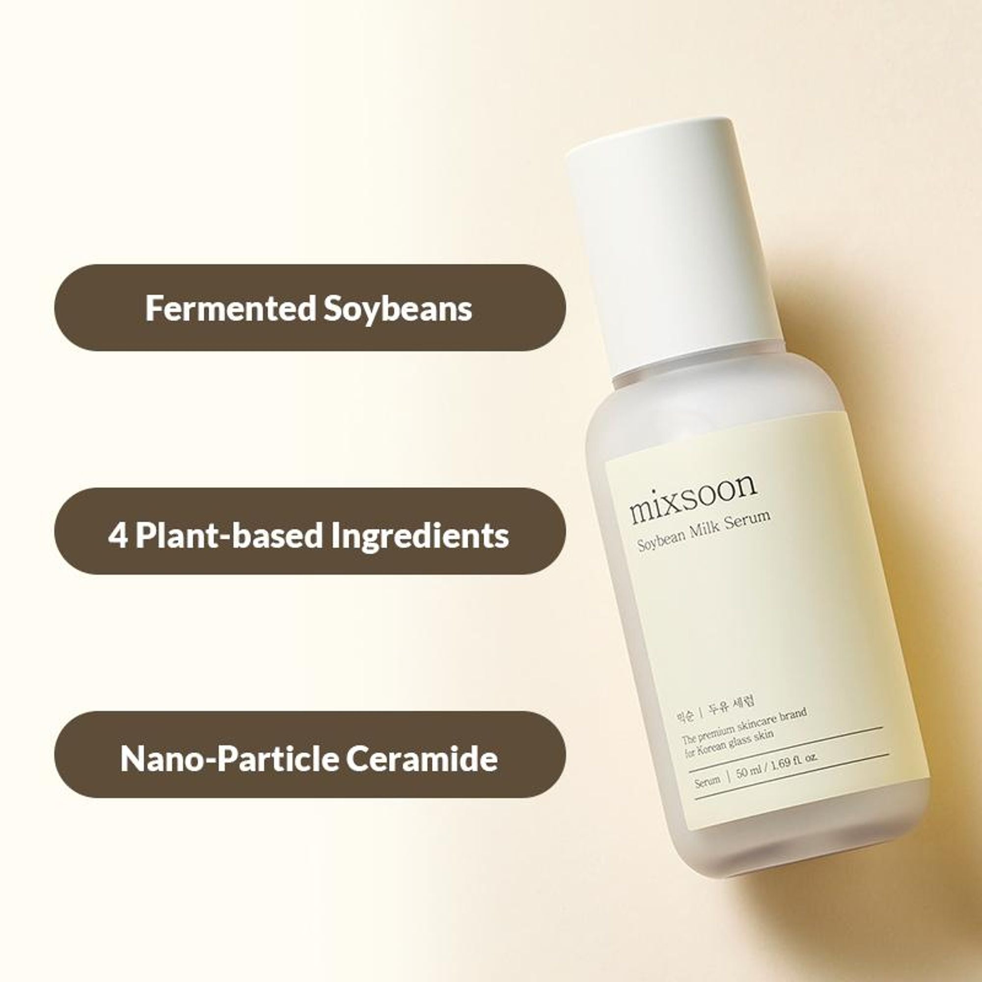 Mixsoon Korean Soybean Milk Serum, Hydrates & Smoothens Dry, Dull Skin with Fermented Soy Proteins - Distacart