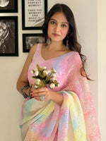 Thumbnail for Anouk Embellished Sequinned Pure Georgette Designer Saree - Distacart
