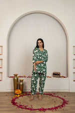 Thumbnail for Joban Fashion Green Hand Block Printed Cotton Co-Ord Set - Distacart