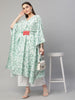 Ahalyaa Women Light Green Rayon Printed Flared Sleeve Kaftan Kurta - Distacart