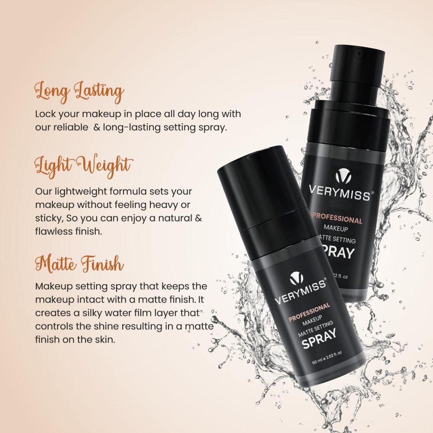 VERYMISS Professional Makeup Matte Setting Spray - Distacart