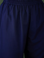 Thumbnail for The52 Blue Women's Gorgeous Embroidered Work Vichitra Silk Fabric Flared Kurta Pant and Dupatta Set - Distacart