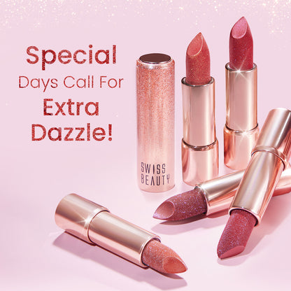 Swiss Beauty More Than Glitter Lipstick - 4 Glitter Rose - Distacart