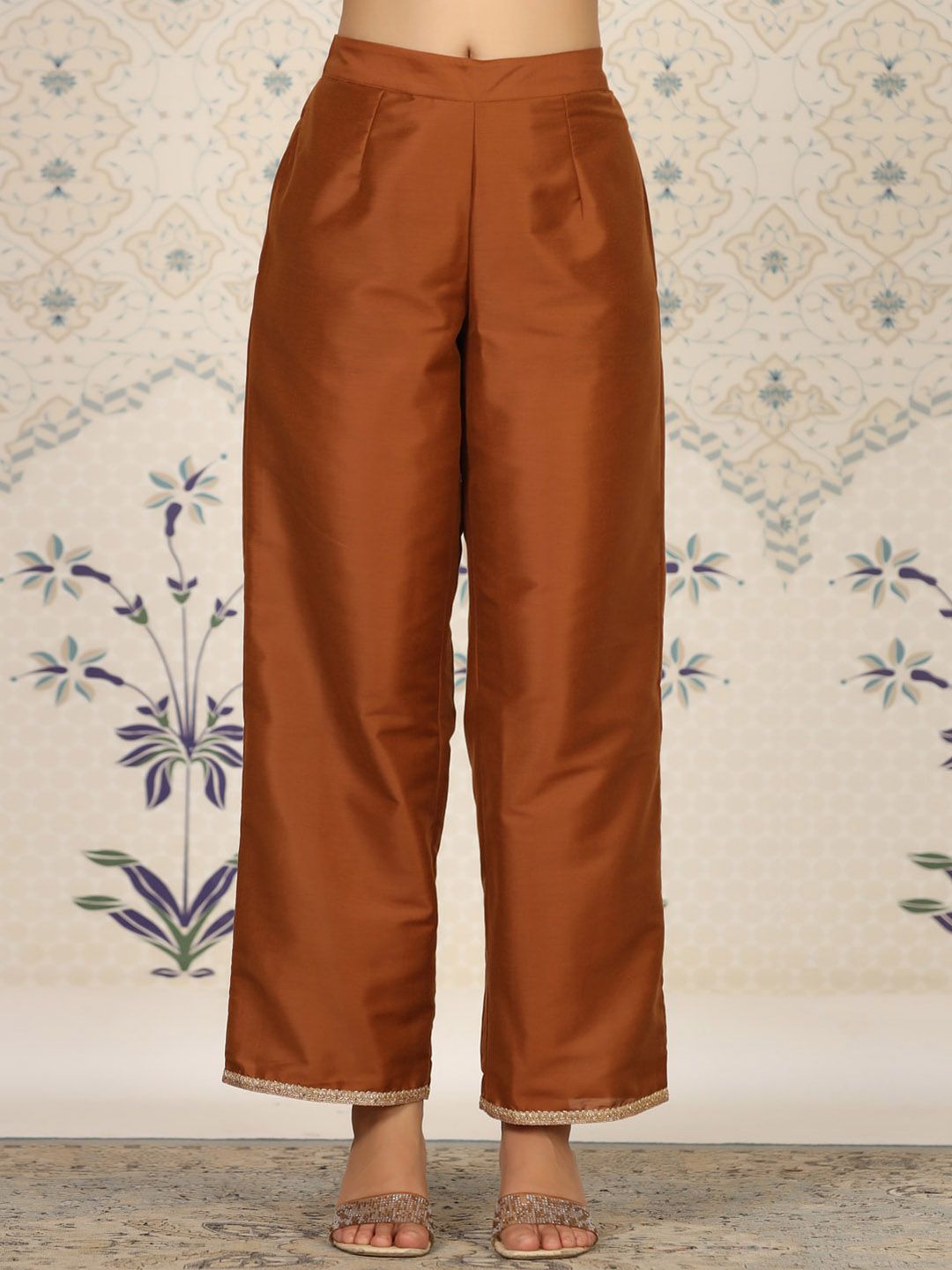 Ode by House of Pataudi Mandarin Collar Kurta With Palazzos - Distacart