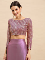 Thumbnail for Anouk Beads And Stones Detail Pure Georgette Saree - Distacart