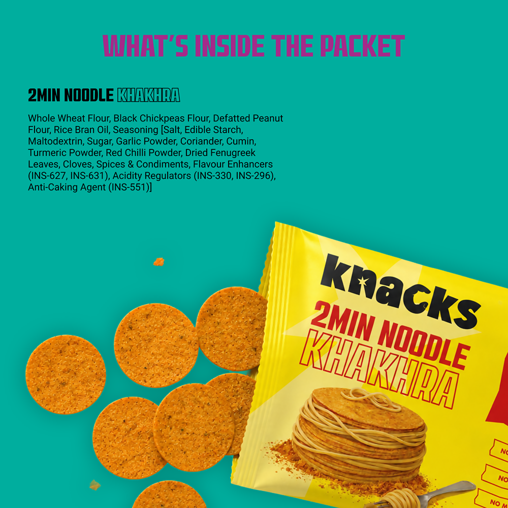 Knacks Coin Khakhra Crisps - 2Min Noodle Flavour - Dista