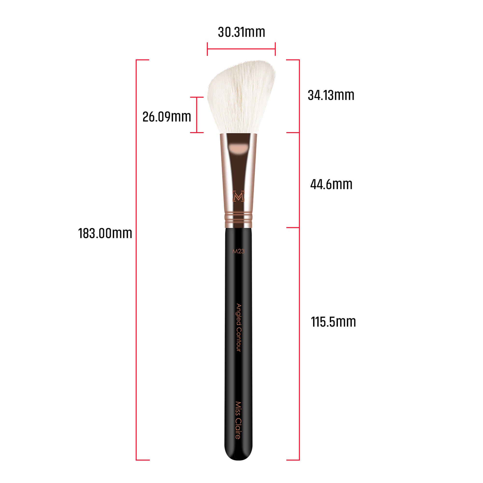Miss Claire M23 - Angled Contour Brush - Rose Gold