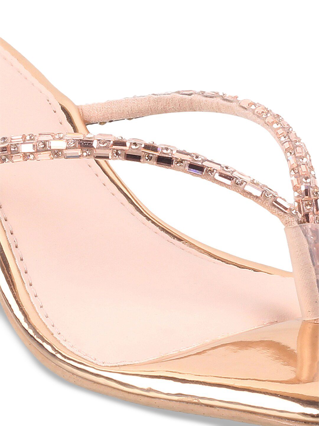 Metro Embellished Open Toe Kitten Heels