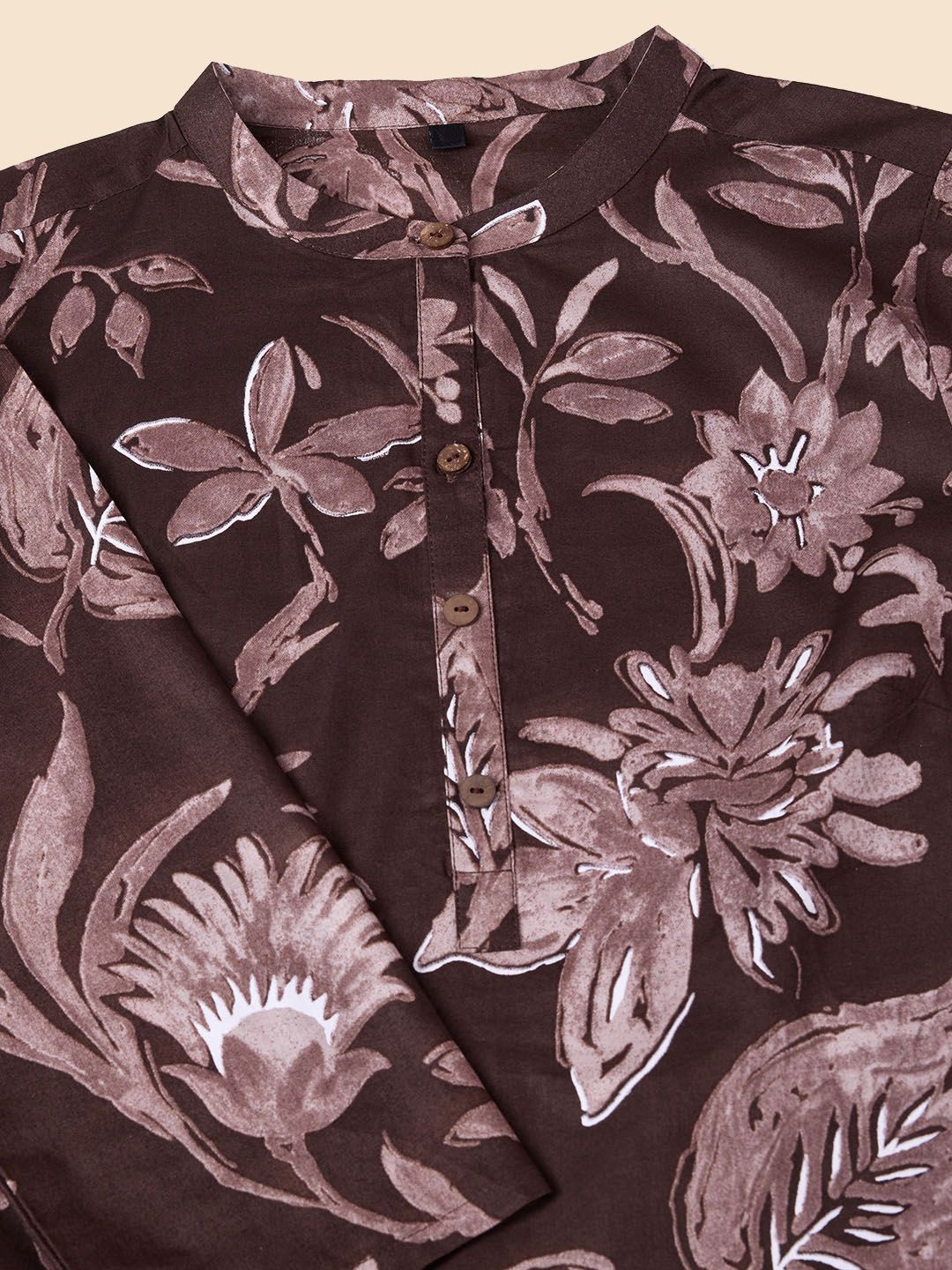 Ode by House of Pataudi Floal Printed Regular Pure Cotton Kurta with Trousers & Dupatta - Distacart