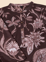 Thumbnail for Ode by House of Pataudi Floal Printed Regular Pure Cotton Kurta with Trousers & Dupatta - Distacart