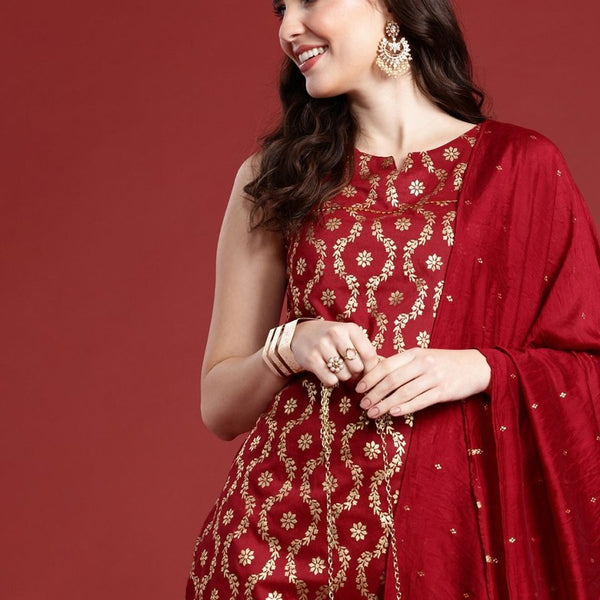 Anouk Women Ethnic Motifs Printed Regular Kurta with Trousers & With Dupatta - Distacart